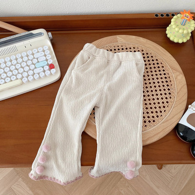 7598 Girls` Fashion Bell Bottoms 2023 Φθινόπωρο Νέα Μόδα Κοριτσίστικα Παντελόνια 1-5 ετών Παιδικό Casual Παντελόνι Γλυκό παντελόνι