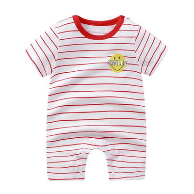 New Born Baby Vékony pulóver Jumpsuits Nyári Puha Bő Rövid Ujjú Nyomda fiúk Lányok Rajzfilm Állatok Aranyos divat Bodék