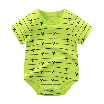 New Born Baby Vékony pulóver Jumpsuits Nyári Puha Bő Rövid Ujjú Nyomda fiúk Lányok Rajzfilm Állatok Aranyos divat Bodék