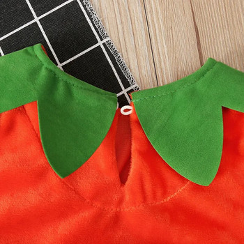 0-3Y New Cosplay Хелоуин Прохождащо Бебе Kid Pumpkin Print Sleeveless Romper Гащеризони Топове+Шапки Бебешки дрехи 2PCS Костюми