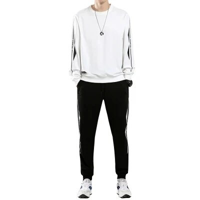 Марка 2023 Мъжки анцуг Есенно спортно облекло Мъжки ежедневен комплект от две части Суичър + Спортни панталони Мъжки анцуг Спортен костюм за джогинг