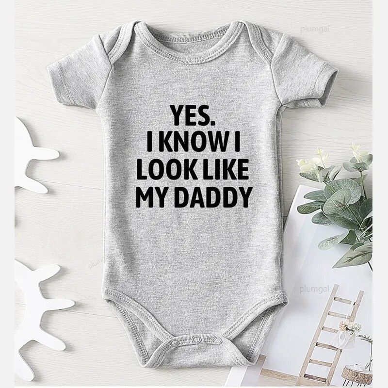 Памучни гащеризони за малки деца New Born Гащеризони Гащеризон с дълъг ръкав Onesie Дрехи за новородено момиче Печат на татко бебе Зимен костюм