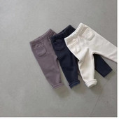 7794 Ins Baby Pants 2023 Φθινόπωρο και Χειμώνας Νέο Plus Velvet μωρό κολάν για μικρά κορίτσια Slim παντελόνια casual παντελόνια