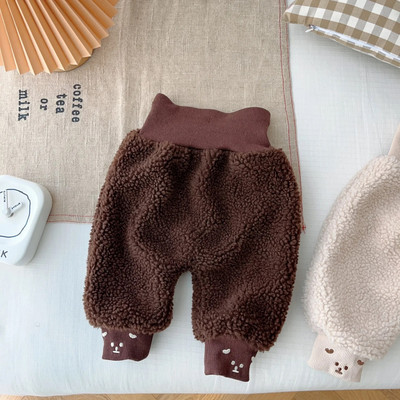 8195 Korean Baby Casual Παντελόνι 2023 Winter New 0-5 Years Baby Boy`s Pants ταιριαστό χρώμα καρό παντελόνι κοιλιάς Ζεστό παντελόνι