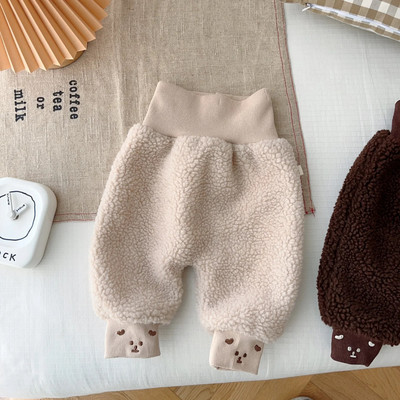 8195 Korean Baby Casual Παντελόνι 2023 Winter New 0-5 Years Baby Boy`s Pants ταιριαστό χρώμα καρό παντελόνι κοιλιάς Ζεστό παντελόνι