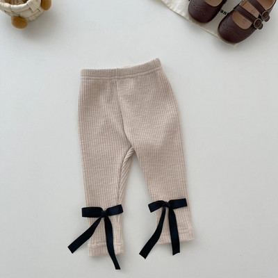 7295 Újszülött ruhák Babanadrág 2023 Őszi Csecsemő Bow Pit Leggings Női Baba Joker karcsú nadrág 0-2 éves lányoknak