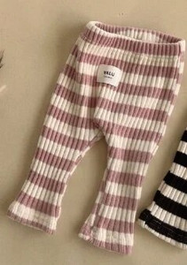 8214 Babaruha Csíkos leggings 2023 Őszi új, vastagított baba lány nadrág Alkalmi leggings PP nadrág fiú nadrág.