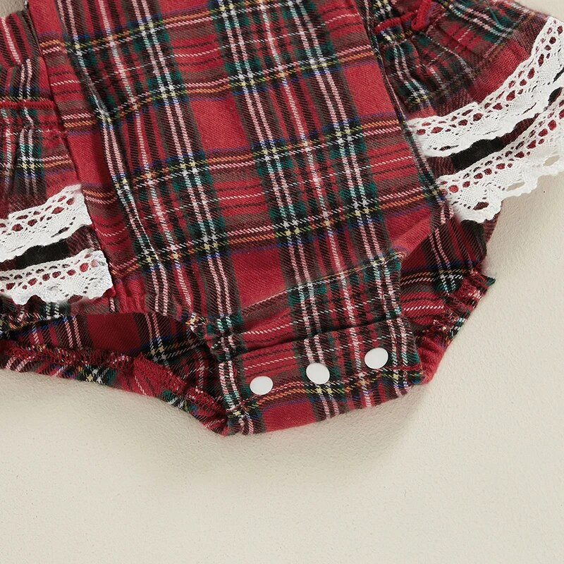 Karirano odijelo za djevojčice s letećim rukavima i trakom za glavu za noć vještica