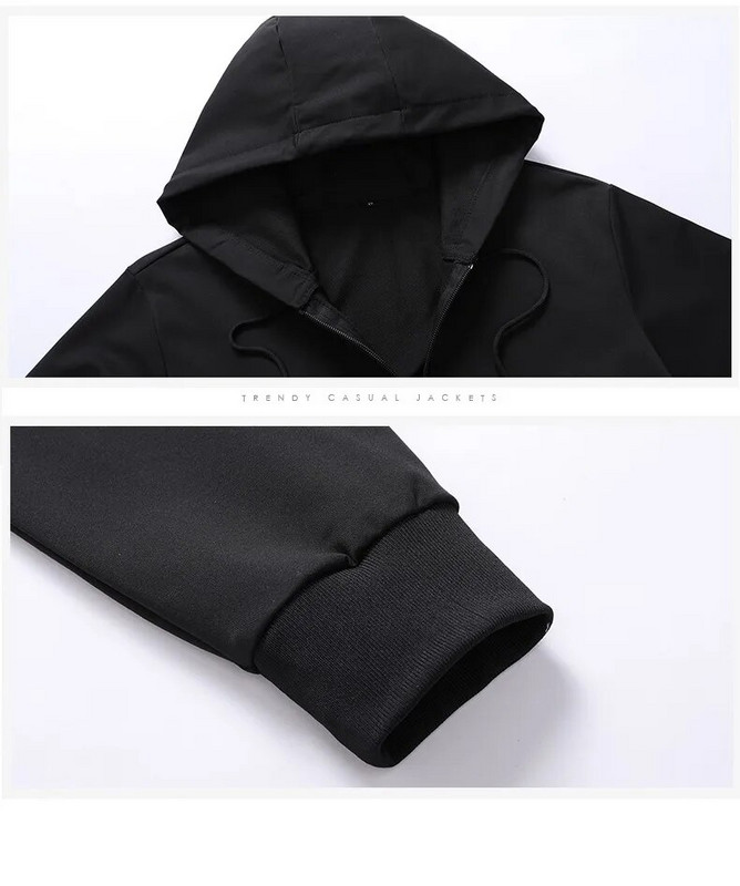 Есенен мъжки едноцветен комплект Свободен ежедневен анцуг с качулка Суичъри с цип+панталон с шнурове Спортен костюм от 2 части Мъжки комплекти за джогинг