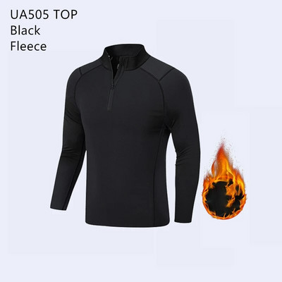 Θερμικό εσώρουχο χειμωνιάτικο Fleece Ανδρικά ρούχα γυμναστικής Μακρύ πουκάμισο Κολάν Ζεστό βασικό στρώμα Αθλητική φόρμα συμπίεσης Αθλητικά ρούχα