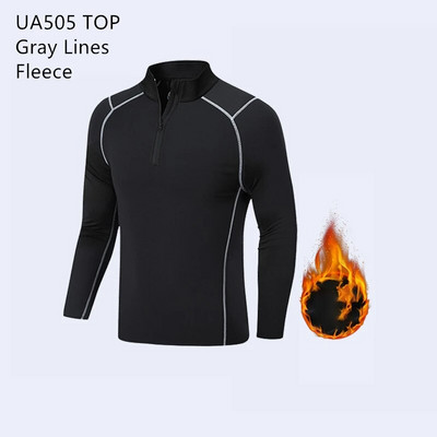 Θερμικό εσώρουχο χειμωνιάτικο Fleece Ανδρικά ρούχα γυμναστικής Μακρύ πουκάμισο Κολάν Ζεστό βασικό στρώμα Αθλητική φόρμα συμπίεσης Αθλητικά ρούχα