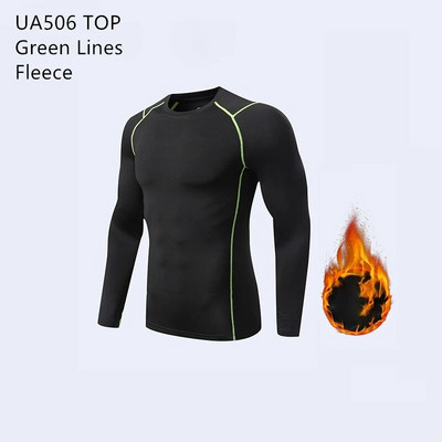 Θερμικό εσώρουχο χειμωνιάτικο Fleece Ανδρικά ρούχα γυμναστικής Μακρύ πουκάμισο Κολάν Ζεστό βασικό στρώμα Αθλητική φόρμα συμπίεσης Αθλητικά ρούχα