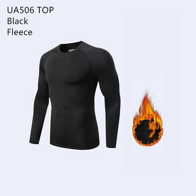 Θερμικό εσώρουχο χειμωνιάτικο Fleece Ανδρικά ρούχα γυμναστικής Μακρύ πουκάμισο Κολάν Ζεστό βασικό στρώμα Αθλητική φόρμα συμπίεσης Αθλητικά ρούχα