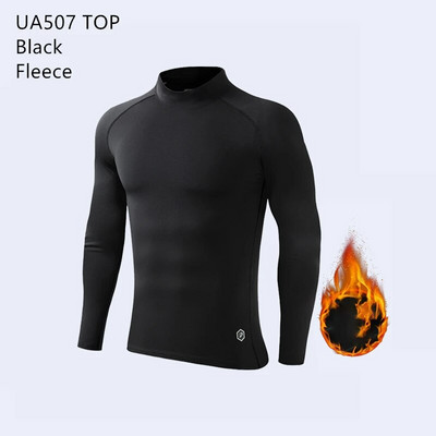 Θερμικό εσώρουχο χειμωνιάτικο Fleece Ανδρικά ρούχα γυμναστικής Μακρύ πουκάμισο Κολάν Ζεστό βασικό στρώμα Αθλητική φόρμα συμπίεσης Αθλητικά ρούχα