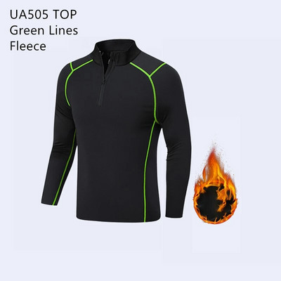 Θερμικό εσώρουχο χειμωνιάτικο Fleece Ανδρικά ρούχα γυμναστικής Μακρύ πουκάμισο Κολάν Ζεστό βασικό στρώμα Αθλητική φόρμα συμπίεσης Αθλητικά ρούχα