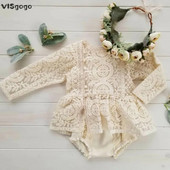 VISgogo Νεογέννητο νήπιο Βρεφικό κοριτσάκι Romper Sister Outfit Flower Lace Romper Jumpsuits Tutu Φόρεμα καλοκαιρινά φθινοπωρινά ρούχα 0-24M