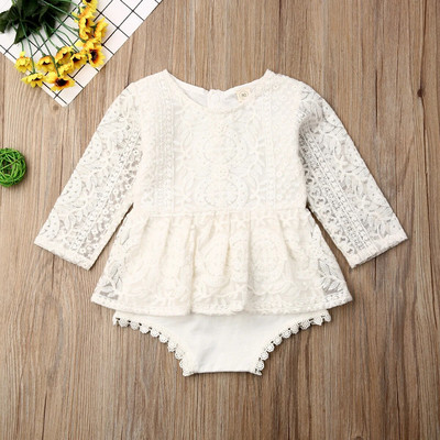 VISgogo Νεογέννητο νήπιο Βρεφικό κοριτσάκι Romper Sister Outfit Flower Lace Romper Jumpsuits Tutu Φόρεμα καλοκαιρινά φθινοπωρινά ρούχα 0-24M