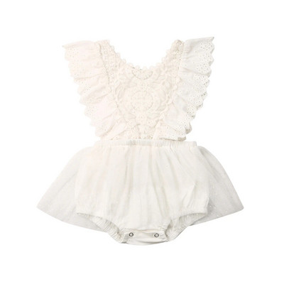 VISgogo Νεογέννητο νήπιο Βρεφικό κοριτσάκι Romper Sister Outfit Flower Lace Romper Jumpsuits Tutu Φόρεμα καλοκαιρινά φθινοπωρινά ρούχα 0-24M