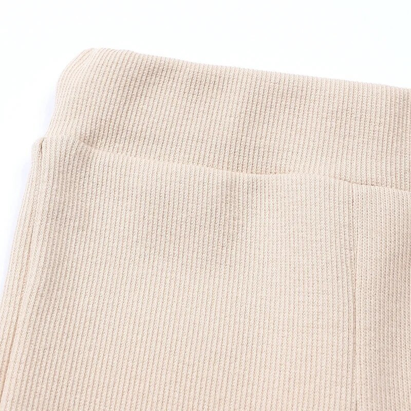 Детски панталони Момичета Плътни еластични клинове Памучни панталони с волани 1-8 години Детски панталони с ботуши Разкроени панталони за малки момичета Клеш панталон