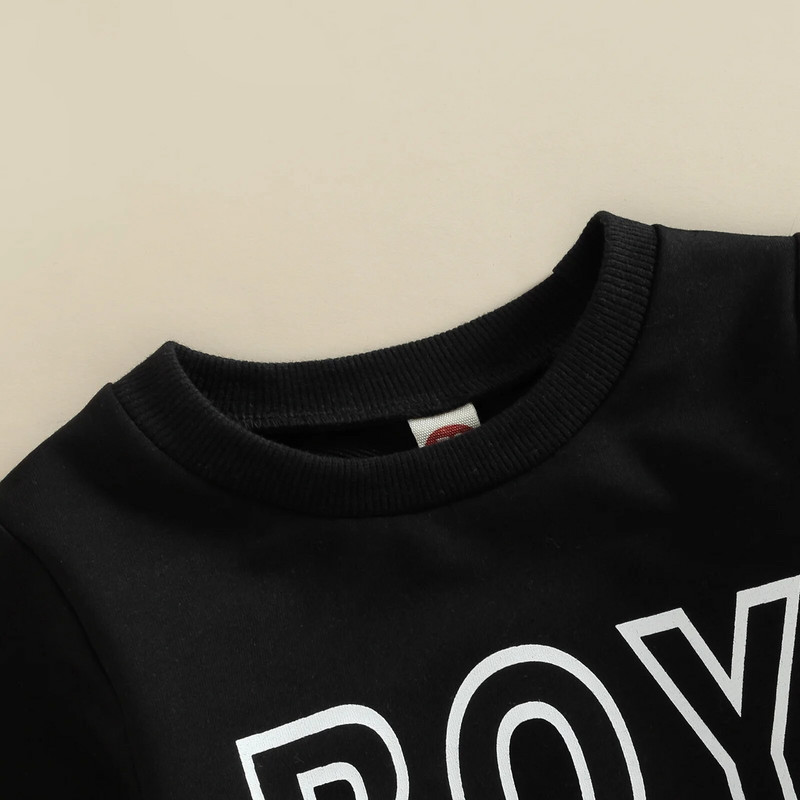 Бебе момче Есенно зимно облекло Пуловер с дълъг ръкав Суитшърт Горнища Ежедневни панталони 3 6 12 18 24 месеца Облекло