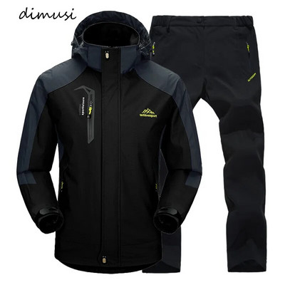 DIMUSI Muški sportski set Outwear Sweatshirt + Sweatpants Odijelo Ležerno vodootporno 2 kom. Kompleti uskih trenerki s kapuljačom Muška odjeća