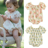 Βρεφικά κοριτσάκια Romper Flower print Κοντό ρουφηξιά μανίκια νεογέννητα φορμάκια καλοκαιρινά ρούχα