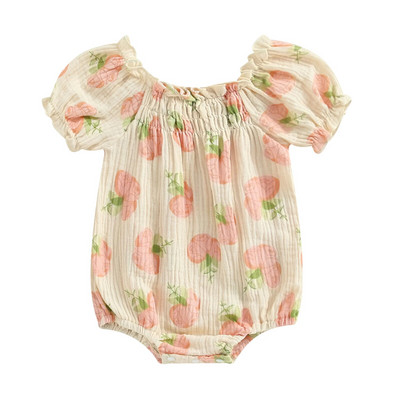 Βρεφικά κοριτσάκια Romper Flower print Κοντό ρουφηξιά μανίκια νεογέννητα φορμάκια καλοκαιρινά ρούχα