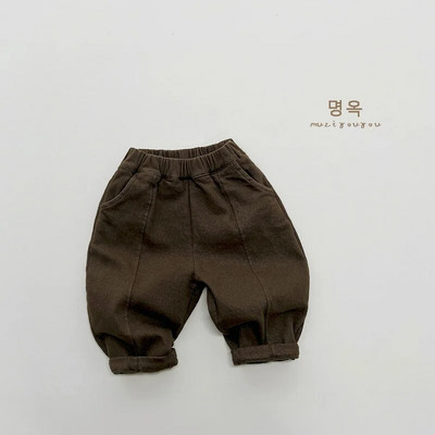 Φθινόπωρο Χειμώνας Νέο Kid Plus Velvet Casual Παντελόνι Κορίτσι Baby Solid Ρετρό Φαρδύ Παντελόνι Αγόρι Παιδικό Μόδα Βαμβακερό Παντελόνι