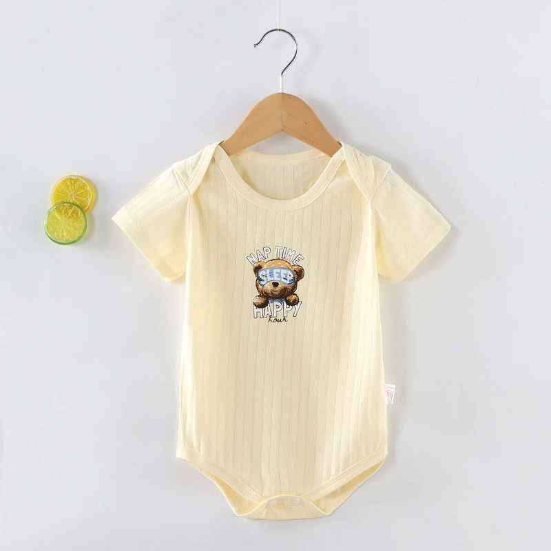 Тънки летни гащеризони за новородени Бодита с къси ръкави Бебешки опаковки Дрехи Гащеризон Бебешки гащеризони Нови бебешки дрехи за момчета