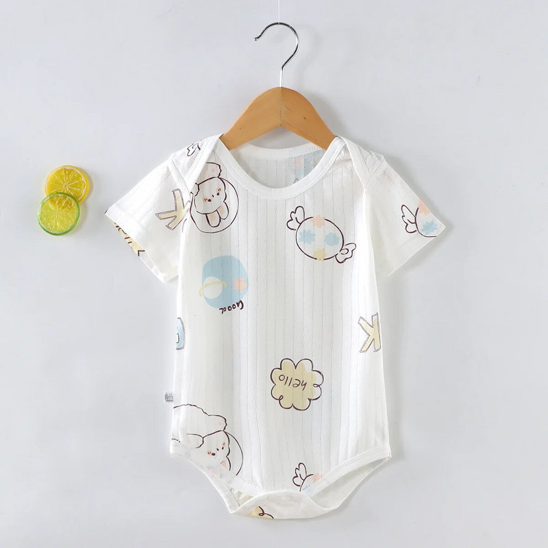 Тънки летни гащеризони за новородени Бодита с къси ръкави Бебешки опаковки Дрехи Гащеризон Бебешки гащеризони Нови бебешки дрехи за момчета