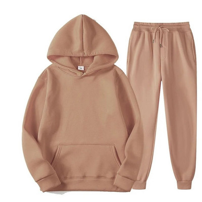 Ανδρικό πουλόβερ σετ ρούχων Fleece κοστούμι σε αθλητικό παντελόνι με κουκούλα άνοιξης και φθινοπώρου σετ δύο τεμαχίων