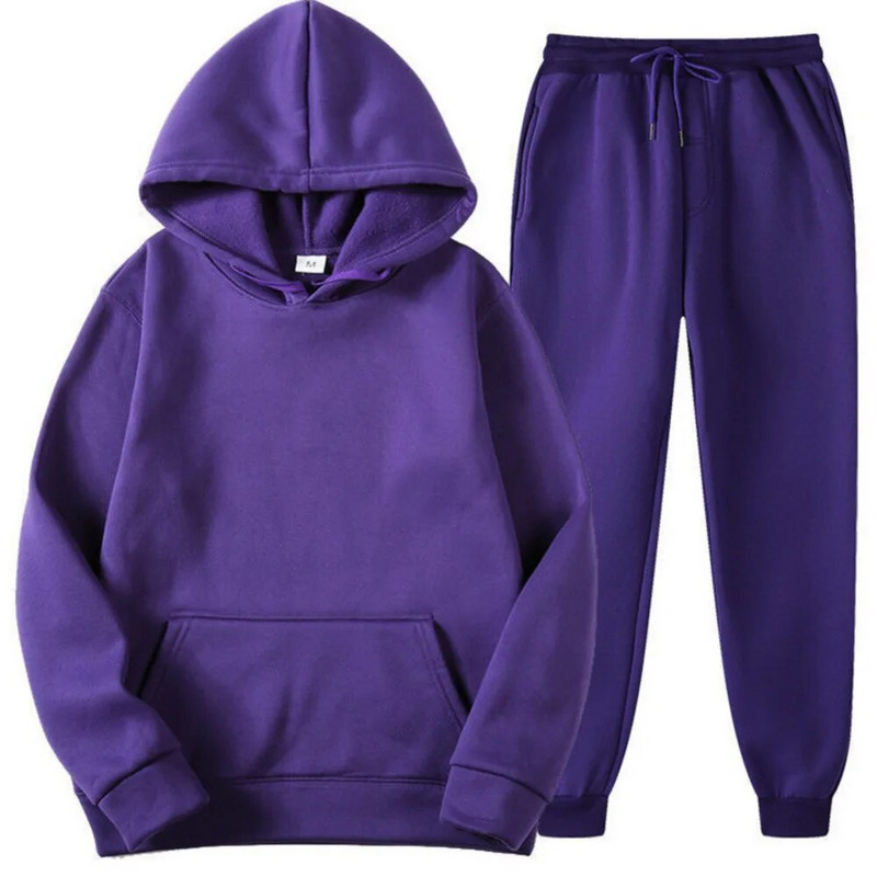 Мъжки пуловер Комплект дрехи Костюм от полар през пролетта и есента Спортен суичър Панталони Комплект от две части