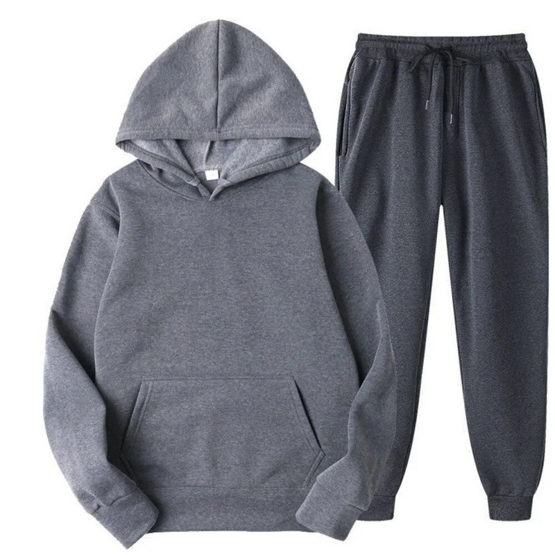 Мъжки пуловер Комплект дрехи Костюм от полар през пролетта и есента Спортен суичър Панталони Комплект от две части