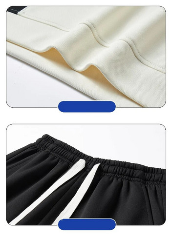 Ανδρικό σετ με κουκούλα Harajuku Μπλουζάκια Color Block+Μοντάζ παντελόνι 2 τεμαχίων Ανοιξιάτικο Φαρδύ αθλητικό κοστούμι Streetwear Ανδρικά Σετ