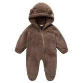 Νεογέννητο μωρό αγόρι κορίτσι Fleece Ολόσωμη φόρμα χιονιού μακρυμάνικη κουκούλα που κλείνει με φερμουάρ Ζεστά χειμωνιάτικα ρούχα