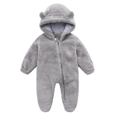 Νεογέννητο μωρό αγόρι κορίτσι Fleece Ολόσωμη φόρμα χιονιού μακρυμάνικη κουκούλα που κλείνει με φερμουάρ Ζεστά χειμωνιάτικα ρούχα