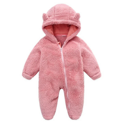 Νεογέννητο μωρό αγόρι κορίτσι Fleece Ολόσωμη φόρμα χιονιού μακρυμάνικη κουκούλα που κλείνει με φερμουάρ Ζεστά χειμωνιάτικα ρούχα