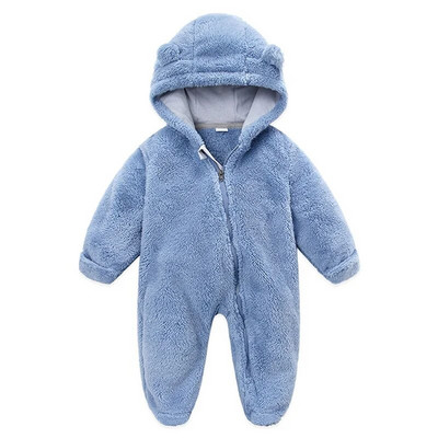 Νεογέννητο μωρό αγόρι κορίτσι Fleece Ολόσωμη φόρμα χιονιού μακρυμάνικη κουκούλα που κλείνει με φερμουάρ Ζεστά χειμωνιάτικα ρούχα