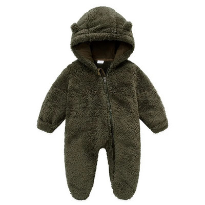 Νεογέννητο μωρό αγόρι κορίτσι Fleece Ολόσωμη φόρμα χιονιού μακρυμάνικη κουκούλα που κλείνει με φερμουάρ Ζεστά χειμωνιάτικα ρούχα