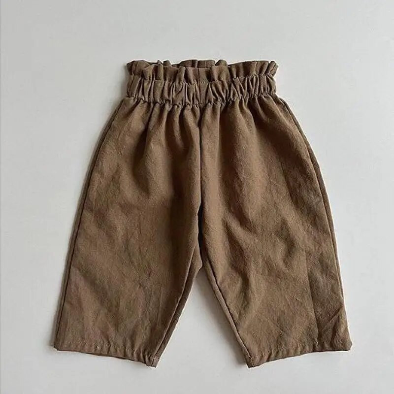 Gyermek Vintage kockás nadrágok fiúk gyerekek bő széles szárú nadrágok tavaszi és nyári pontozott pamut Sokoldalú pamut magas derekú nadrágok