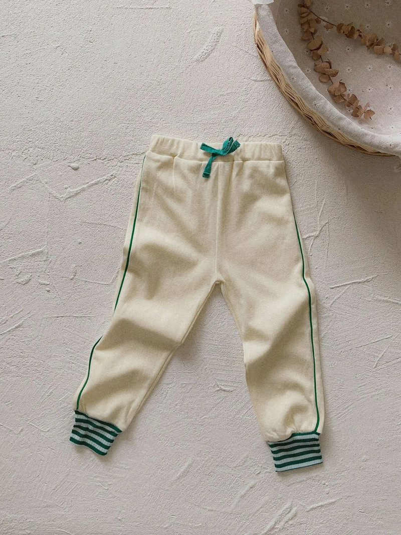 Есенно момиче Спортни панталони с бебешки лък Детски памучни модни панталони тип молив Детски универсални ежедневни панталони на райета Облекло за бебета