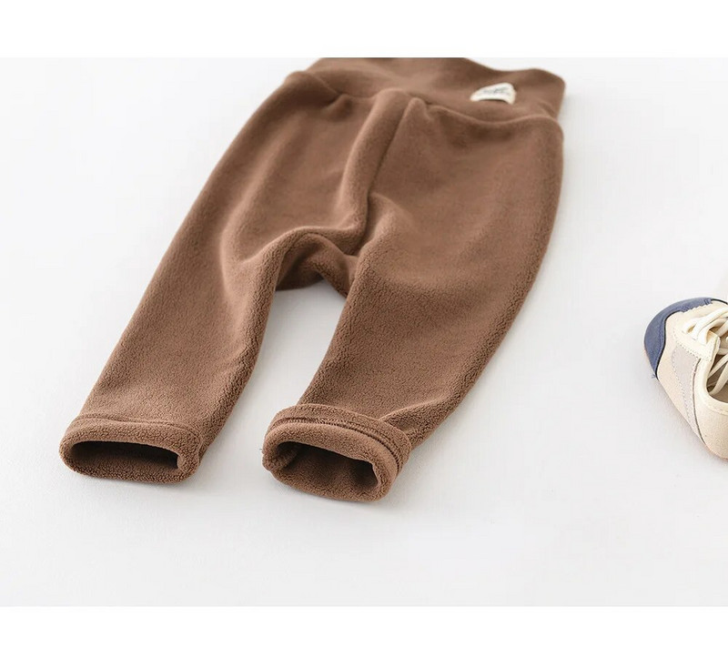 Őszi Téli Fiú Gyermek Solid Plus Bársony Leggings Lány Baba Egyszerű Patch Alkalmi nadrágok Kid Outdoor Fashion All match nadrágok