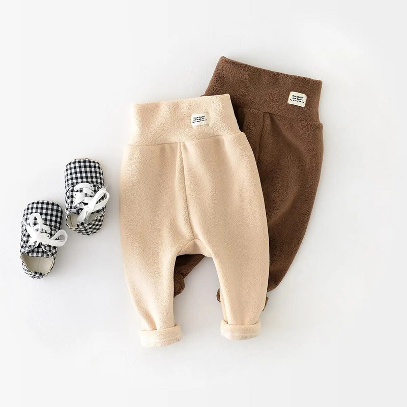 Őszi Téli Fiú Gyermek Solid Plus Bársony Leggings Lány Baba Egyszerű Patch Alkalmi nadrágok Kid Outdoor Fashion All match nadrágok