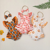 Karácsonyi újszülött csecsemő baba lány bodyk Rajzfilm Candy Cane mintás jumpsuit Overall Fejpántos karácsonyi ruhák
