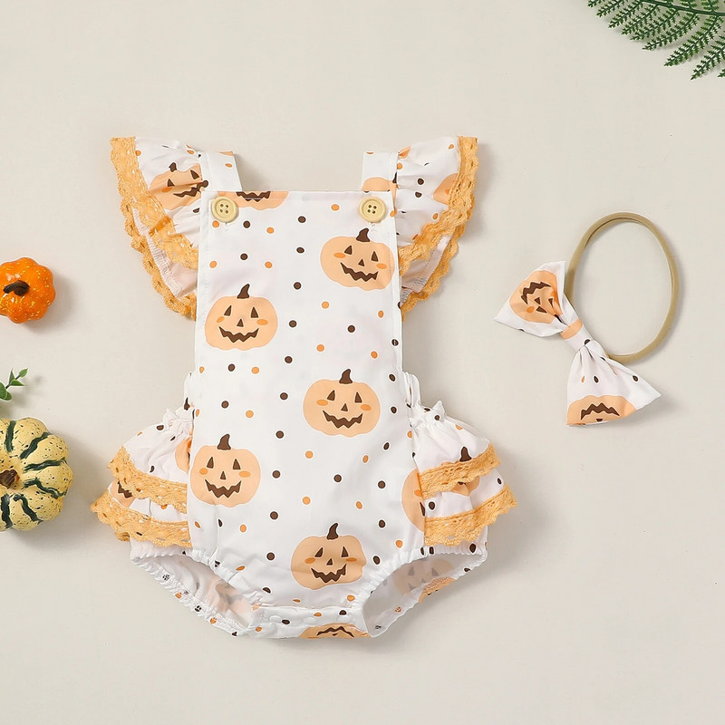 Karácsonyi újszülött csecsemő baba lány bodyk Rajzfilm Candy Cane mintás jumpsuit Overall Fejpántos karácsonyi ruhák