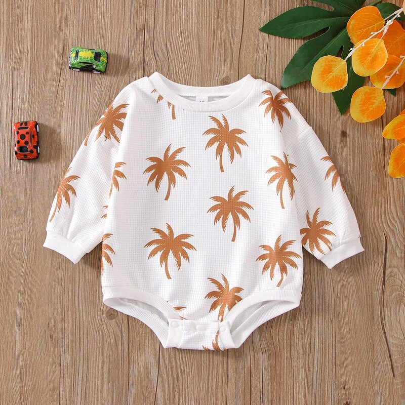 Csecsemő újszülött kislány kisfiú aranyos pólós Tai Chi diagram/fa mintás hosszú ujjú pulóver Jumpsuit Alkalmi játszóruha ruha