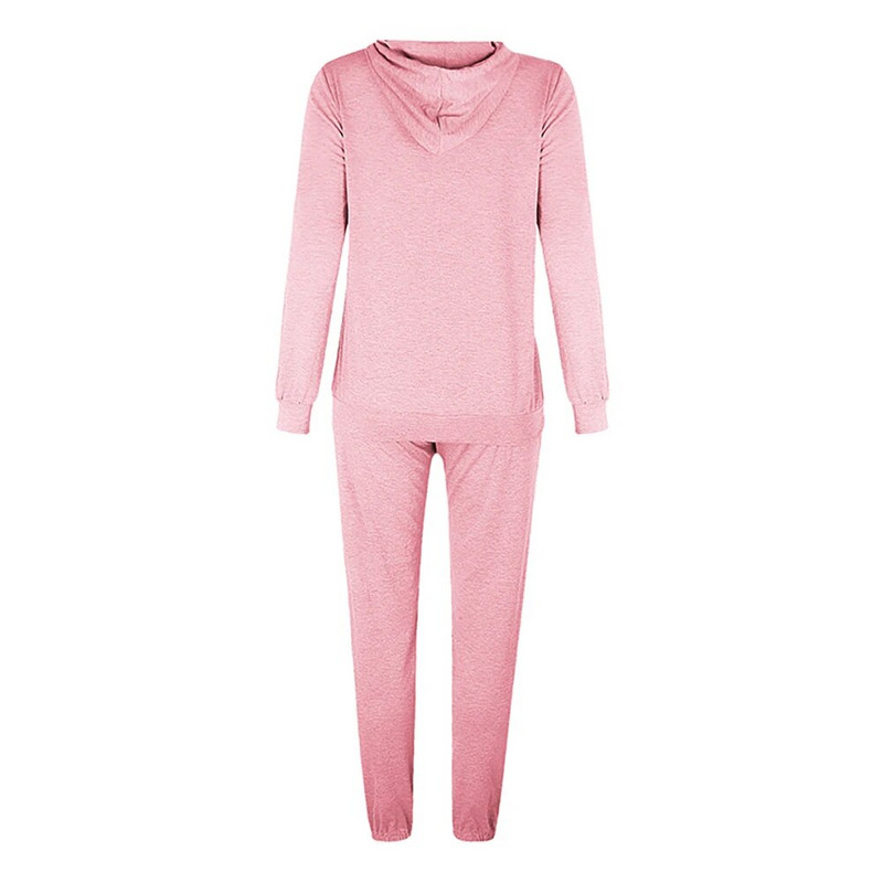 2db szett Női sport tréningruha Cipzáras pulóverek Pulóver nadrág szett Jogger Sport Wear Női Alkalmi Sweat Őszi utcai ruha