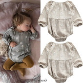Nyári újszülött csecsemő baba lány nadrág pamut vászon hosszú ujjú vállról virágos Body Jumpsuit játszóruha baba ruhák