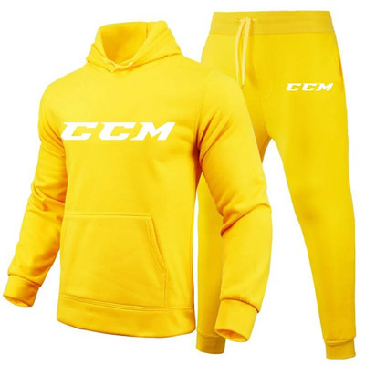 Ανδρικές φόρμες CCM Casual 2 τεμαχίων Φούτερ με κουκούλα+φούτερ CCM print Sportswear Ανδρικά ρούχα Jogger Sport Suit