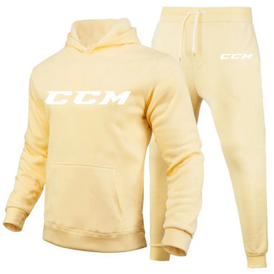 Ανδρικές φόρμες CCM Casual 2 τεμαχίων Φούτερ με κουκούλα+φούτερ CCM print Sportswear Ανδρικά ρούχα Jogger Sport Suit
